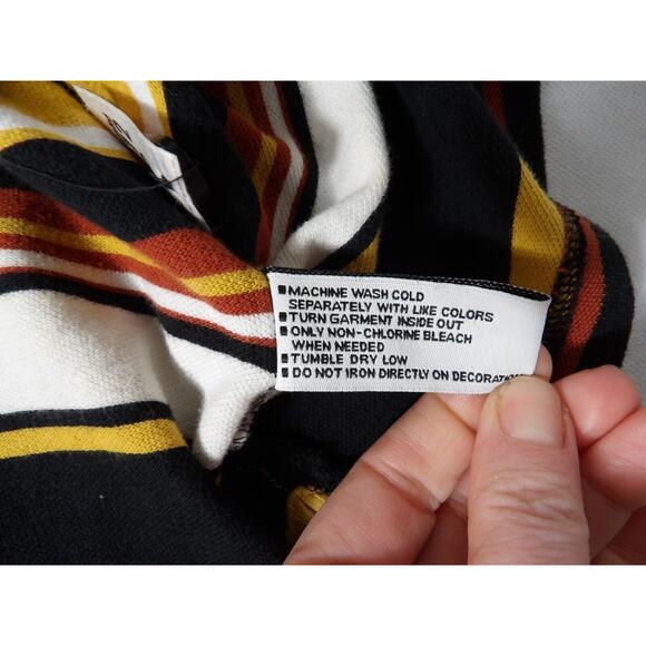 Ecko Unltd. Shirt XL Polo Collared Striped Black Yellow White Y2K Hip Hop Rhino - Picture 13 of 14